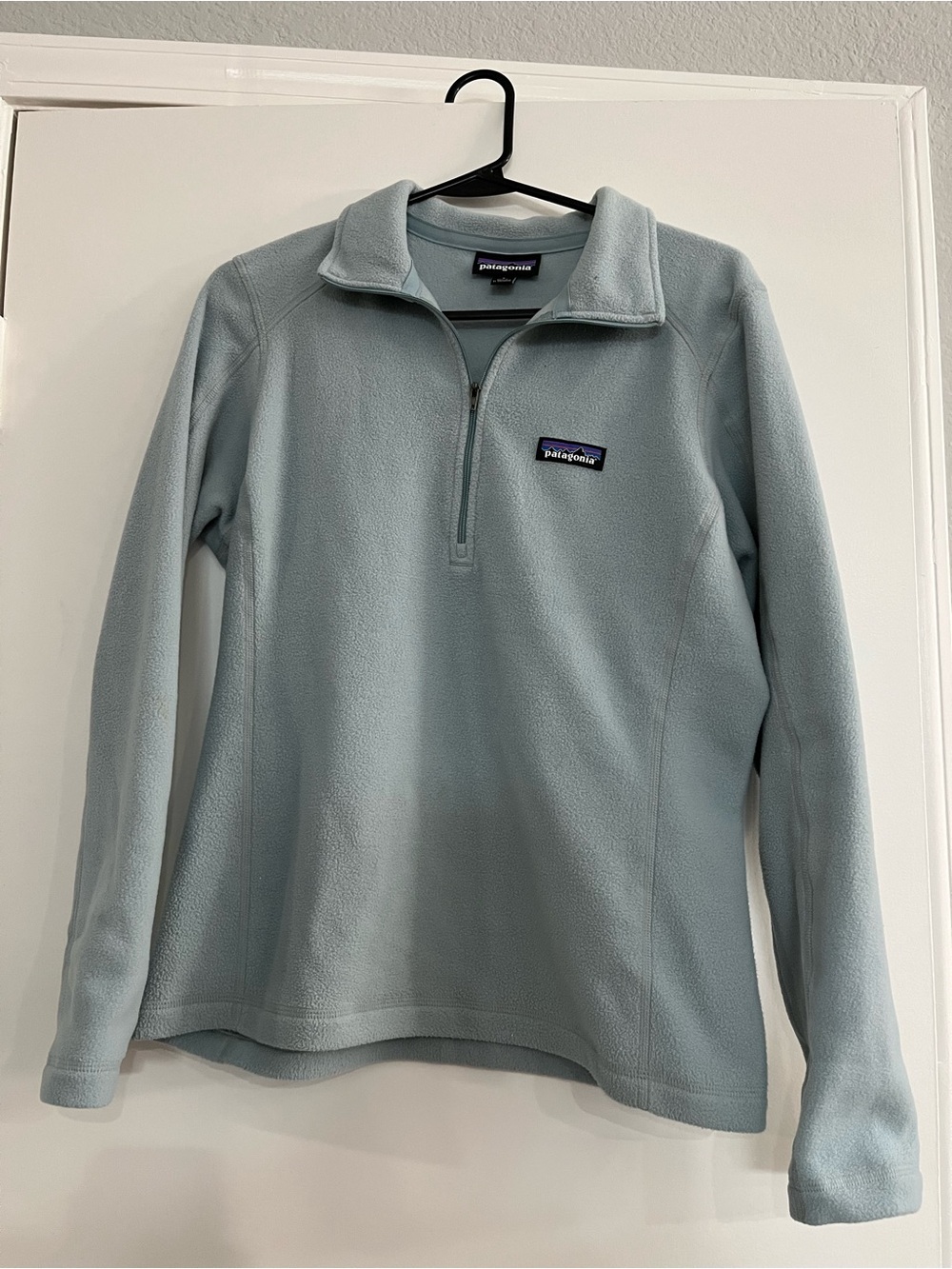 Patagonia Women’s Light Blue Quarter-Zip Fleece Pullover Sz S 🌀